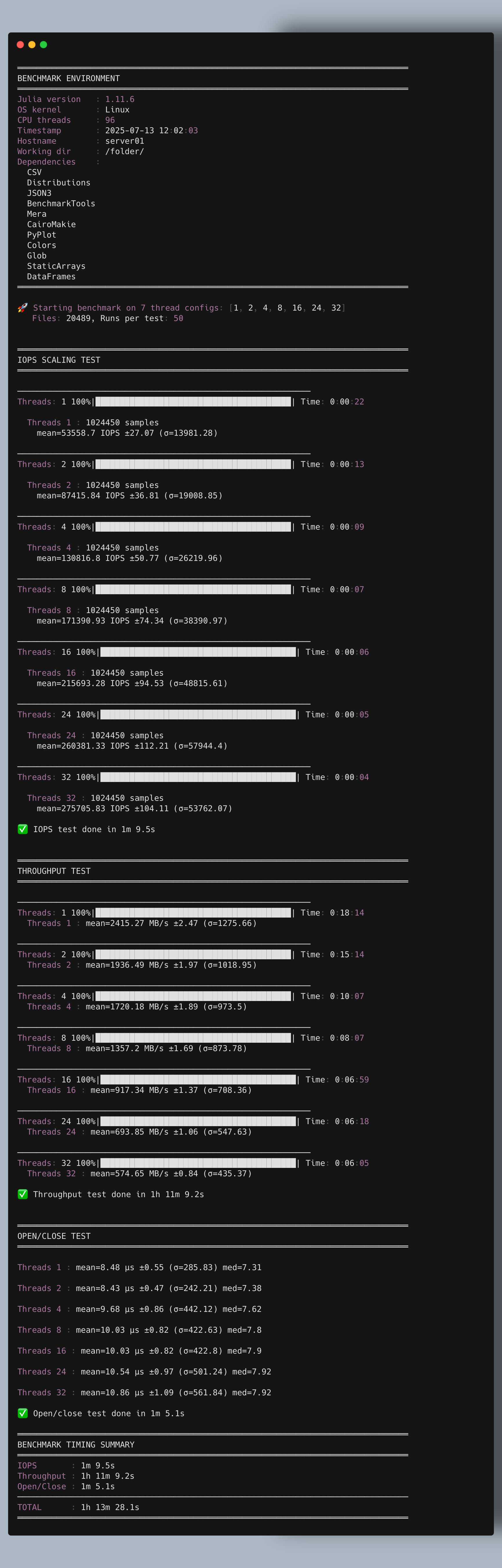 Serve 1 output
